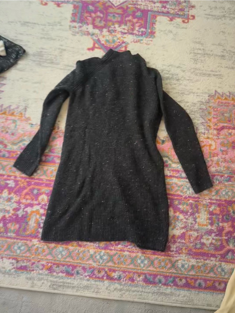 Madewell Black Ribbed Knit Mini Dress